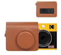 MUZIRI KINOKOO Protective Case for Kodak MS300 Camera, PU Leather Carrying Case in Lychee Texture for Kodak Mini Shot 3 ERA 2-in-1 Instant Camera and Printer - with Shoulder Strap - Brown