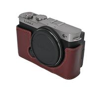 MUZIRI KINOKOO Protective Case for Panasonic Lumix S9 Camera, Genuine Leather Case for Panasonic Lumix S9 Camera, Premium Version Half Case with Opening Bottom and Hand Grip Design - Coffee