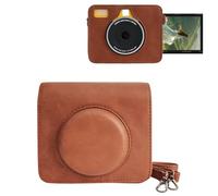 MUZIRI KINOKOO PU Leather Case for Latest Version Kodak Mini Shot 3 Retro C300R 2-in-1 Instant Camera, Protective Case for Kodak Mini Shot 3 Retro Photo Printer with Adjustable Shoulder Strap - Brown