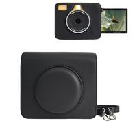 MUZIRI KINOKOO PU Leather Case for Latest Version Kodak Mini Shot 3 Retro C300R 2-in-1 Instant Camera, Protective Case for Kodak Mini Shot 3 Retro Photo Printer with Adjustable Shoulder Strap - Black