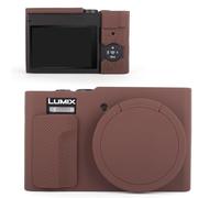 MUZIRI KINOKOO Silicone Case Compatible for Panasonic Lumix DC-TZ99/ZS99 Digital Camera - Soft Rubber DC-TZ99/ZS99 Protective Cover with Removable Lens Cover - Anti-Slip & Anti-Scratch -Coffee