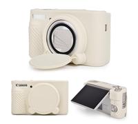 MUZIRI KINOKOO Silicone Case for Canon PowerShot SX740 SX730 HS Camera - Soft Rubber SX730 SX740 HS Protective Case with Removeable Lens Cover - Slim Fit SX740 sx730 HS Case - Off-Whitee