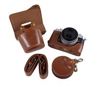 MUZIRI KINOKOO ZFC Camera Case, PU Leather Camera Case Bag Compatible for Nikon Z fc Zfc and 16-50mm f/3.5-6.3 or 28mm f/2.8 SE Lens with Shoulder Strap Coffee