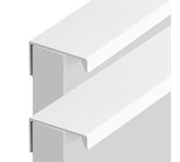MUZIT Concealed Door Handle,Aluminium Alloy Furniture Door Handle Pull Kitchen Cupboard Handles Finger Edge Invisible Knob Cabinet 2 Piece(White,Length 80mm)