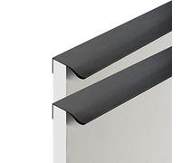 MUZIT Concealed Door Handle,Black Furniture Pull Handles Kitchen Cupboard Invisible Cabinet Door Handle 2 Pcs Closet Drawer Pulls(Length 200mm)