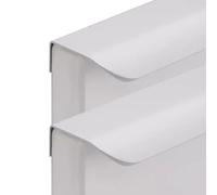 MUZIT Concealed Door Handle,Invisible Handle Aluminium Alloy Pull Kitchen Cupboard Handles Furniture Door Finger White 2 Piece(Length 150mm)