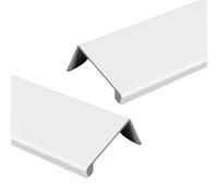 MUZIT Concealed Door Handle,Invisible Handles Aluminium Alloy Furniture Pull Kitchen Cupboard Finger Edge Door Knob 2 Piece (White,Length 150mm)(White,Length 600mm)