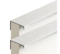 MUZIT Concealed Door Handle, Wardrobe Door Handles - Brushed Silver Kitchen Cupboard, Aluminum, 2 Pcs(Length 80mm)