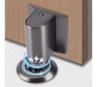 MUZIT Magnetic Door Stop,2025 New Magnetic Door Stop Door Stopper, Door Wedge Mechanical Silent Floor Door Stops Indoors, Adjustable No Drilling(Dark Grey)