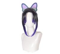 MUZIWIG Anime Cosplay Wig for Demon Slayer Kochou Shinobu Kimetsu No Yaiba Synthetic Hair with Butterfly Hairpin and Free Wig Cap Halloween Carnival Birthday Party Costume Accessories