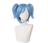 MUZIWIG Anime Cosplay Wig, Shiota Nagisa Assassination Classroom Short Blue Girls Ponytails Hair with free wig cap for Halloween Party Game Sallyface