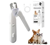 MUZMDNI 2-in-1 Dog Nail Grinder & Dog Nail Clippers Trimmers for Large Medium Small Dogs Cats Pets Claw Trimmer with LED Lights（White）
