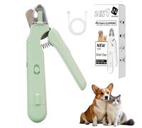 MUZMDNI 2-in-1 Dog Nail Grinder & Dog Nail Clippers Trimmers for Large Medium Small Dogs Cats Pets Claw Trimmer with LED Lights(Green)