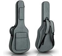 MUZNOTE Acoustic Guitar Bag, Guitar Bag for 39 40 41Inch Acoustic Guitar Gig Bag 12mm Thick Padding Waterproof Soft Guitar Case with Neck Strap Back, Back Hanger Loop, Grey