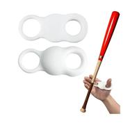 muzoira 1 Pair Baseball Thumb Guards - Silicone Shock Absorption Grips for Batting Training (Black/Blue/White)(White)