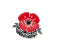 Muzoira Commemorative Poppy Brooch with Rhinestones, Enamel Red Flower Pin, Badge Pin (Red Black)