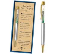 muzoira Crystal Ballpoint Pen, Natural Amethyst Yellow Tiger Eye Green Aventurine Gemstone Chip Writing Pen, Handmade Gift with Tassel(Card gravel crystal pen 4)