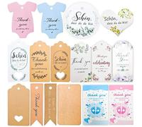 muzoira Guardian Angel Keychain Pendant Set, 25-Pack White & Pink Wedding Favors with Custom Tags(25piecesofcustomhangtags)