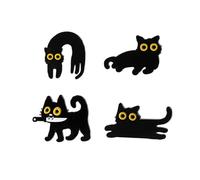 Muzoira Japanese Black Cat Brooch, Cute Alloy Cat Shape Enamel Pin
