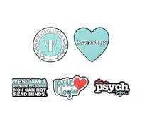 Muzoira Psychology Series Brooch, Creative Blue Love Enamel Pin with English Letters