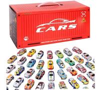 Muzrunq 48PCS/Set Race Cars Funny Simulation Pull Back Cars with Built-In Garage Toys Portable Mini Pull Back for Boys Girls Toddlers Lover Red Race Car