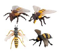 Muzrunq 4Pcs Honey Bee Set PVC Realistic Bee Toy Educational Learning Toys Science Project Stuffed Animal Toys Animal Figurines Figures Animals For Kids Toy Animals