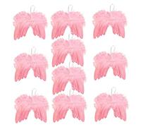 Muzrunq Angel Wing Ornament Pink Angel Feather Wings Christmas Tree Decorations Mini Angel Wings Christmas Ornaments for Home Party 10PCS 28X16cm