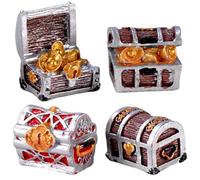 Muzrunq Aquarium Treasure Chest, Realistic Vintage Miniature Treasure Chest, 4Pcs Undersea Aquarium Decor Ornaments for Home Fish Tank Arts Crafts Decorating