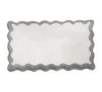 Muzrunq Bathroom Rug Imitation Wool Scalloped Bath Rug 20x32'' Resistant Bath Mat with Anti-Slip Backing Wear Tear Scallop Rug with Lock Edge for Living Room Bedroom