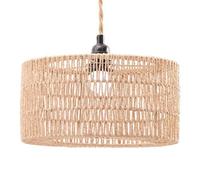Muzrunq Boho Lamp Shade, Rustic Ceiling Woven Lamp Shade Farmhouse Exquisite Hanging Lampshade Rattan, Woven, Boho Lampshade, Shades
