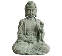 Muzrunq Buddha Statue for Meditation, Green Sandstone Buddha Statue Indoor, Small Antique Spiritual Decor for Office Table Living Room Home Decorations