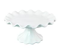 Muzrunq Cake Pedestal Stand, 7.5 Inch Ceramic Footed Bowl, Small Raised Ruffled Fruit Platter, Cake Display Stand for Birthday Holiday Party