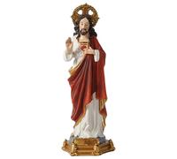 Muzrunq Catholic Sacred Heart of Jesus Statue, 9 Inch Resin Jesus Statue, Renaissance Style Inspirational Indoor Christmas Home Decor, Catholic Statues, Christmas Ornaments