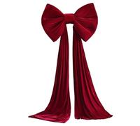 Muzrunq Christmas Tree Topper Bow, 24x102 Inch Extra Large Red Velvet Bows for Home Christmas Tree Toppers Wreath Wall Room Party Holiday Decor