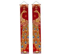 Muzrunq Diwali Banner Decorations 1 Pair 71x12 Inch Peacock Diwali Decor Porch Sign Hanging Puja Decorations for Home For Home Indian Decor