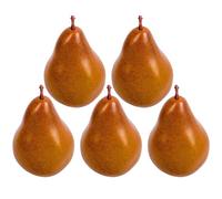 Muzrunq Faux Pears Realistic Pear Decor 4.7x2.9 Inch Lightweight Foam Faux Fruit 5PCS Fruit Decor Realistic Artificial That Look Real
