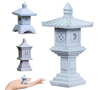 Muzrunq Garden Pagoda, 3PCS Pagoda Garden Ornament Lifelike Mini Lantern, Outdoor Statues Japanese Decor for Fairy Meditation Zen Gardens Potted Plant