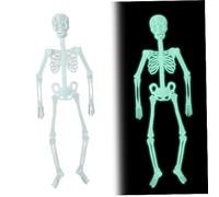 Muzrunq Glow in the Dark Skeleton 59.06 Inch Halloween Skeleton Life Size Hanging Luminous Skeletons Full Body Skeletons for Haunted House Halloween Decorations.