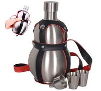 Muzrunq Gourd Water Bottle, Leakproof Stainless Steel Drinking Gourd with 2 Cups & 1 Funnel, Wine Flask Bottle for Home Office Hotel Housewarming Gifts