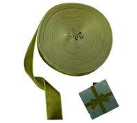 Muzrunq Green Velvet Ribbon 1 Inch Single Side Satin Ribbon Retro Christmas Wrapping Paper for Hair Bows Choker Cafts Bouquet Light Green HOME.