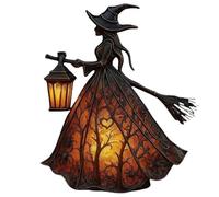 Muzrunq Halloween Lamp, Gothic Witch Statue Lamp Resin Halloween Witch Decor for Living Room Table Centerpieces 7.1x6.3x4.5 inch