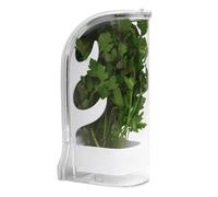 Muzrunq Herb Saver, 5x3.2x10 inch Clear Plastic Herb Keeper for Cilantro, Mint, Parsley, Asparagus, Keeps Greens Fresh for 2-3 Weeks