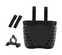 Muzrunq Kids Bike Basket Cute Hollowed Bike Front Handlebar Plastic Basket Kids Bike Basket for Girls & Boys Bike, 19x13x14.5cm 1PC Black
