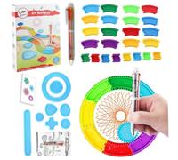 Muzrunq Kids Painting Circles Maker 1 Set Multifunctional Spin Art Ruler Set Portable Plastic Circles Template for Drawing Students Geometric Spiral Stationery Tool Art