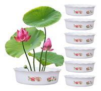 Muzrunq Lotus Bowl Planter 6Pcs Lotus Bowl Hydroponic Planter Without Drain Round Decorative Bowl Planter for Water Lily Narcissus Planting 7x2.3
