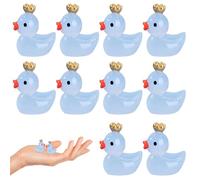 Muzrunq Mini Ducks, 10Pcs Luminous Funny Mini Resin Ducks for Hiding and Seek Prank, Small Animal for Fairy Garden Aquarium Micro Landscape Potted Decoration, Resin