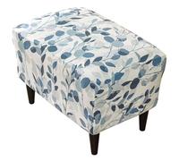 Muzrunq Ottoman Slipcover Rectangular Stretchy Rectangle Ottoman Cover with Non-Slip Elastic Bottom, Dustproof Ottoman Cover for Foot Stool Furniture Protector