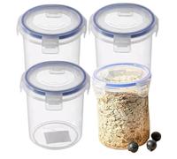 Muzrunq Overnight Oats Jar 4pcs Plastic Containers with Lids 16 oz Yogurt Cups Overnight Oats Containers Cereal Storage Yogurt Container Oatmeal Portable Cereal Cup
