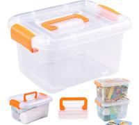 Muzrunq Plastic Storage Bins Clear Storage Bins for Organizing with Lids and Portable Handle, 10.8x7x5.7 Large Capacity Heavy Duty Latching Box Dust Proof Storage Containers