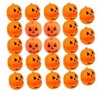 Muzrunq Pumpkin Container, Halloween Treat Boxes 24PCS Plastic Funny Ghost Face Pumpkin Candy Box, 2.4 Inch Reusable Mini Pumpkins Box for Halloween Party Favors Supplies.